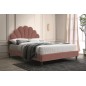 Lit double en tissu velours de qualité SANIA, rose pale, avec sommier à lattes, 160x200 Lit double en tissu velours de qualité SANIA, rose pale, avec sommier à lattes, 160x200