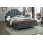 Lit double en tissu velours de qualité SANIA, gris, avec sommier à lattes, 160x200 Lit double en tissu velours de qualité SANIA, gris, avec sommier à lattes, 160x200