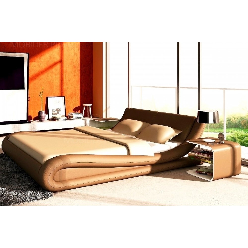 Lit en cuir italien de luxe DREAM, marron, 180x200 Lit en cuir italien de luxe DREAM, marron, 180x200