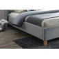 Lit double en tissu velours de qualité ASMA, gris, avec sommier à lattes, 160x200 Lit double en tissu velours de qualité ASMA, gris, avec sommier à lattes, 160x200