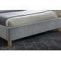 Lit double en tissu velours de qualité ASMA, gris, avec sommier à lattes, 160x200 Lit double en tissu velours de qualité ASMA, gris, avec sommier à lattes, 160x200