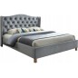 Lit double en tissu velours de qualité ASMA, gris, avec sommier à lattes, 160x200 Lit double en tissu velours de qualité ASMA, gris, avec sommier à lattes, 160x200