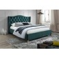 Lit double en tissu velours de qualité ASMA, vert, avec sommier à lattes, 160x200 Lit double en tissu velours de qualité ASMA, vert, avec sommier à lattes, 160x200