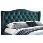 Lit double en tissu velours de qualité ASMA, vert, avec sommier à lattes, 160x200 Lit double en tissu velours de qualité ASMA, vert, avec sommier à lattes, 160x200