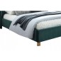 Lit double en tissu velours de qualité ASMA, vert, avec sommier à lattes, 160x200 Lit double en tissu velours de qualité ASMA, vert, avec sommier à lattes, 160x200