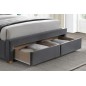 Lit double en tissu velours de qualité ASENA, gris, avec sommier à lattes, 160x200 Lit double en tissu velours de qualité ASENA, gris, avec sommier à lattes, 160x200
