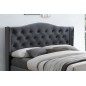 Lit double en tissu velours de qualité ASENA, gris, avec sommier à lattes, 160x200 Lit double en tissu velours de qualité ASENA, gris, avec sommier à lattes, 160x200