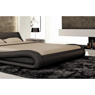 Lit en cuir italien de luxe DREAM, noir, 180x200