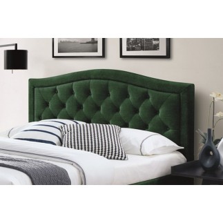 Lit double en tissu velours de qualité ELVIRA, vert, avec sommier à lattes, 160x200