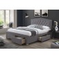 Lit double en tissu velours de qualité ELVIRA, gris, avec sommier à lattes, 160x200 Lit double en tissu velours de qualité ELVIRA, gris, avec sommier à lattes, 160x200