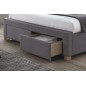Lit double en tissu velours de qualité ELVIRA, gris, avec sommier à lattes, 160x200 Lit double en tissu velours de qualité ELVIRA, gris, avec sommier à lattes, 160x200