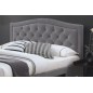 Lit double en tissu velours de qualité ELVIRA, gris, avec sommier à lattes, 160x200 Lit double en tissu velours de qualité ELVIRA, gris, avec sommier à lattes, 160x200