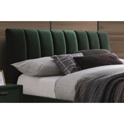 Lit double en tissu velours de qualité MICHIGAN, vert, avec sommier à lattes, 160x200