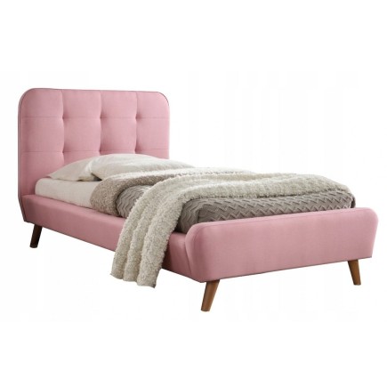 Lit en tissu de qualité TINA, rose, 90x200