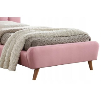 Lit en tissu de qualité TINA, rose, 90x200