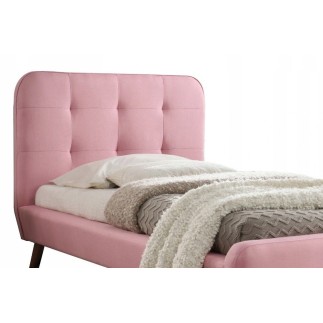 Lit en tissu de qualité TINA, rose, 90x200