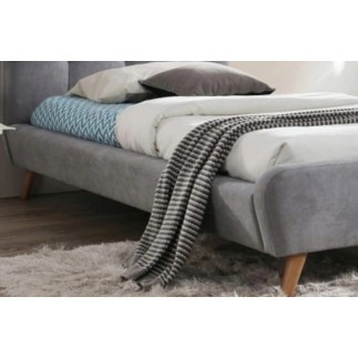 Lit en tissu de qualité TINA, gris, 90x200