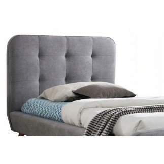 Lit en tissu de qualité TINA, gris, 90x200