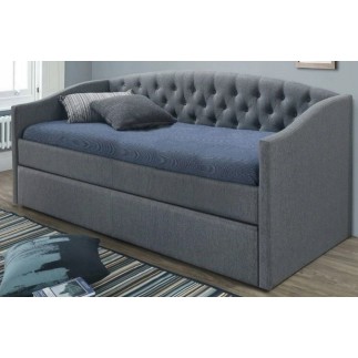 Lit en tissu de qualité ALINA, gris, 90x200