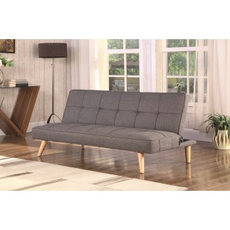 Canapé banquette convertible 2 places en tissu de qualité, gris, ZIPPO