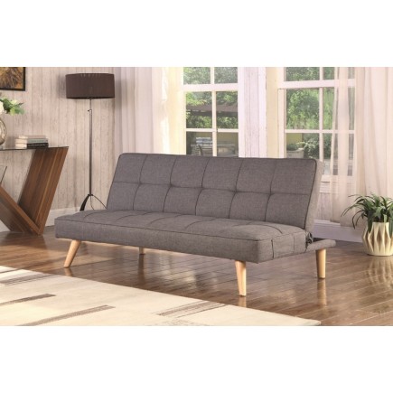 Canapé banquette convertible 2 places en tissu de qualité, gris, ZIPPO