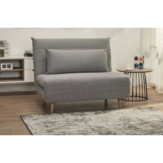 Fauteuil banquette convertible en tissu de qualité, gris, SPIRIT