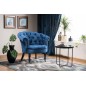 Fauteuil en tissu velours de qualité, bleu, PHENIX, Fauteuil 1 place Fauteuil en tissu velours de qualité, bleu, PHENIX, Fauteuil 1 place