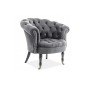 Fauteuil en tissu velours de qualité, gris, PHENIX, Fauteuil 1 place