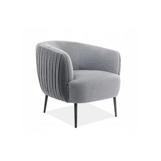 Fauteuil 1 place en tissu de qualité LENA, gris
