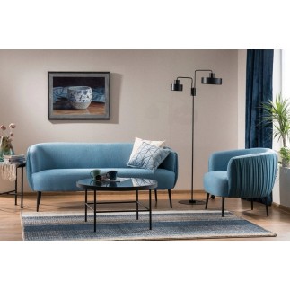 Fauteuil 1 place en tissu de qualité LENA, bleu