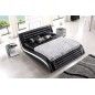 Lit en cuir italien de luxe NOCTURA, noir, 140x190 Lit en cuir italien de luxe NOCTURA, noir, 140x190