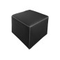 Pouf carré BUFFALO en cuir de buffle (gamme de cuir de buffle), noir
