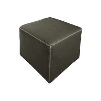 Pouf carré BUFFALO en cuir de buffle (gamme de cuir de buffle), gris foncé