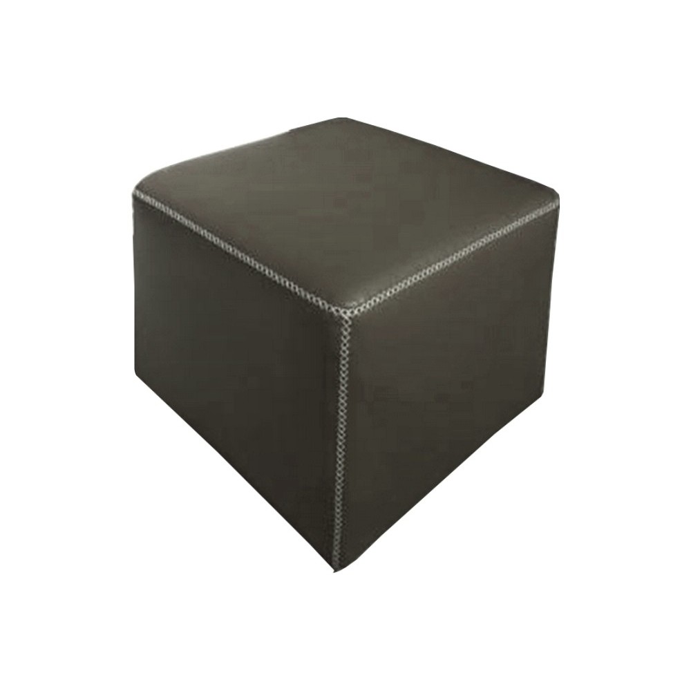 Pouf carré BUFFALO en cuir de buffle (gamme de cuir de buffle), gris foncé Pouf carré BUFFALO en cuir de buffle (gamme de cuir de buffle), gris foncé