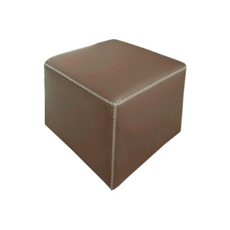 Pouf carré BUFFALO en cuir de buffle (gamme de cuir de buffle), moka
