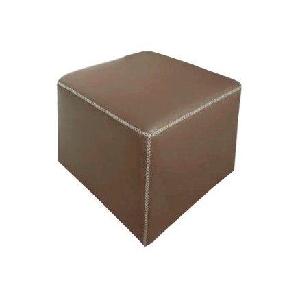 Pouf carré BUFFALO en cuir de buffle (gamme de cuir de buffle), moka