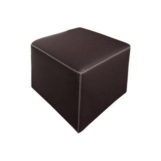 Pouf carré BUFFALO en cuir de buffle (gamme de cuir de buffle), chocolat