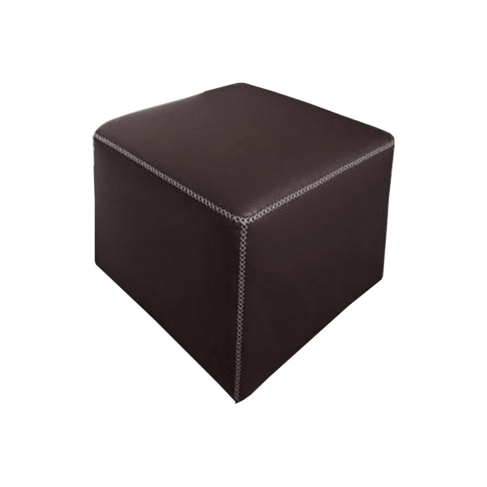 Pouf carré BUFFALO en cuir de buffle (gamme de cuir de buffle), chocolat Pouf carré BUFFALO en cuir de buffle (gamme de cuir de buffle), chocolat