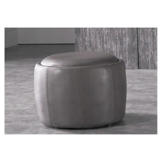 Pouf rond BUFFALINO en cuir de buffle (gamme de cuir de buffle), moka