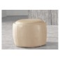 Pouf rond BUFFALINO en cuir de buffle (gamme de cuir de buffle), beige Pouf rond BUFFALINO en cuir de buffle (gamme de cuir de buffle), beige