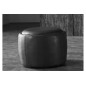 Pouf rond BUFFALINO en cuir de buffle (gamme de cuir de buffle), noir Pouf rond BUFFALINO en cuir de buffle (gamme de cuir de buffle), noir