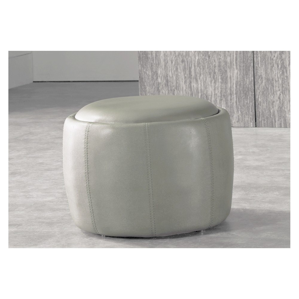 Pouf rond BUFFALINO en cuir de buffle (gamme de cuir de buffle), gris clair Pouf rond BUFFALINO en cuir de buffle (gamme de cuir de buffle), gris clair