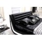 Lit en cuir italien de luxe NOCTURA, noir, 140x190 Lit en cuir italien de luxe NOCTURA, noir, 140x190