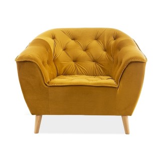 Fauteuil 1 place GALLERY en tissu de qualité, couleur curry