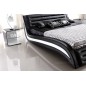 Lit en cuir italien de luxe NOCTURA, noir, 140x190 Lit en cuir italien de luxe NOCTURA, noir, 140x190