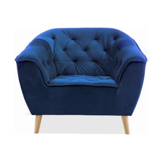 Fauteuil 1 place GALLERY en tissu de qualité, couleur bleu