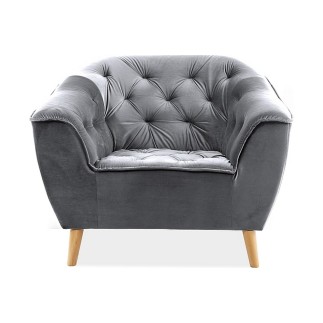 Fauteuil 1 place GALLERY en tissu de qualité, couleur gris