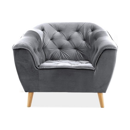 Fauteuil 1 place GALLERY en tissu de qualité, couleur gris