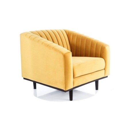 Fauteuil ASINI 1 place en tissu de qualité, couleur curry