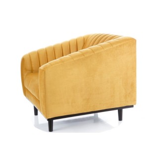 Fauteuil ASINI 1 place en tissu de qualité, couleur curry